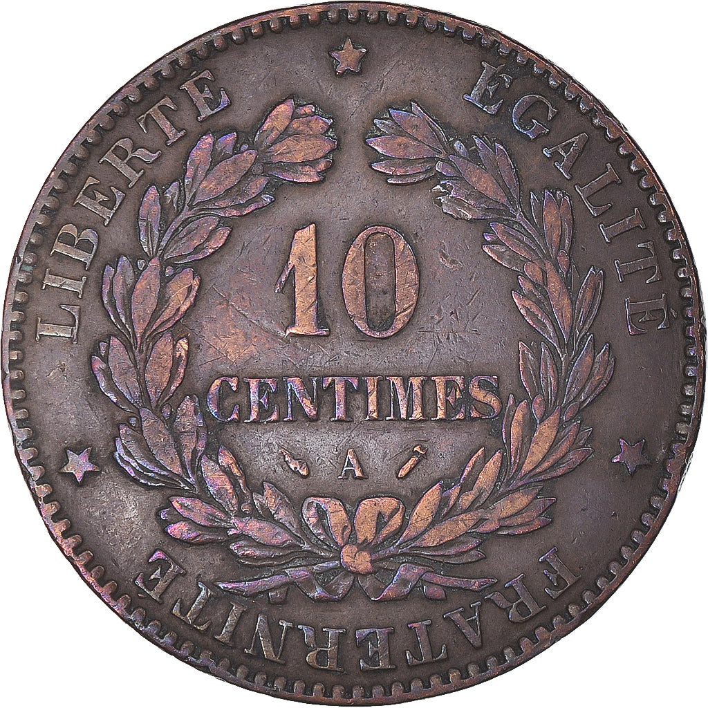 Moneta, Francia, Cérès, 10 Centimes, 1896, Paris, BB, Bronzo, KM:815.1