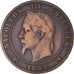 Monnaie, France, Napoleon III, 10 Centimes, 1865, Strasbourg, TB+, Bronze