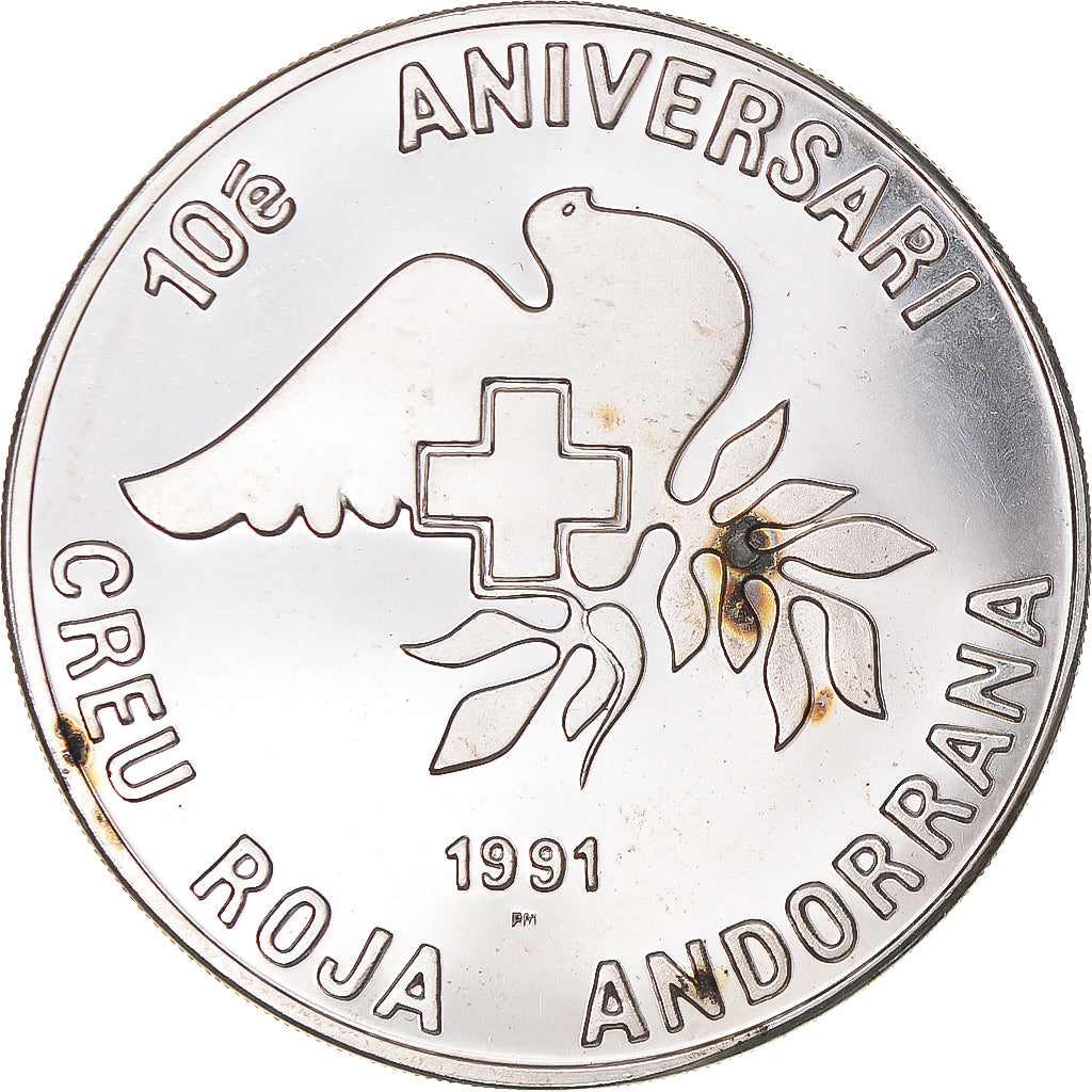 Coin, Andorra, 25 Diners, 1991, EF(40-45), Silver, KM:65
