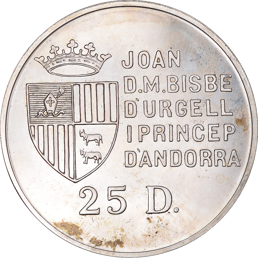 Monnaie, Andorre, 25 Diners, 1991, TTB, Argent, KM:65