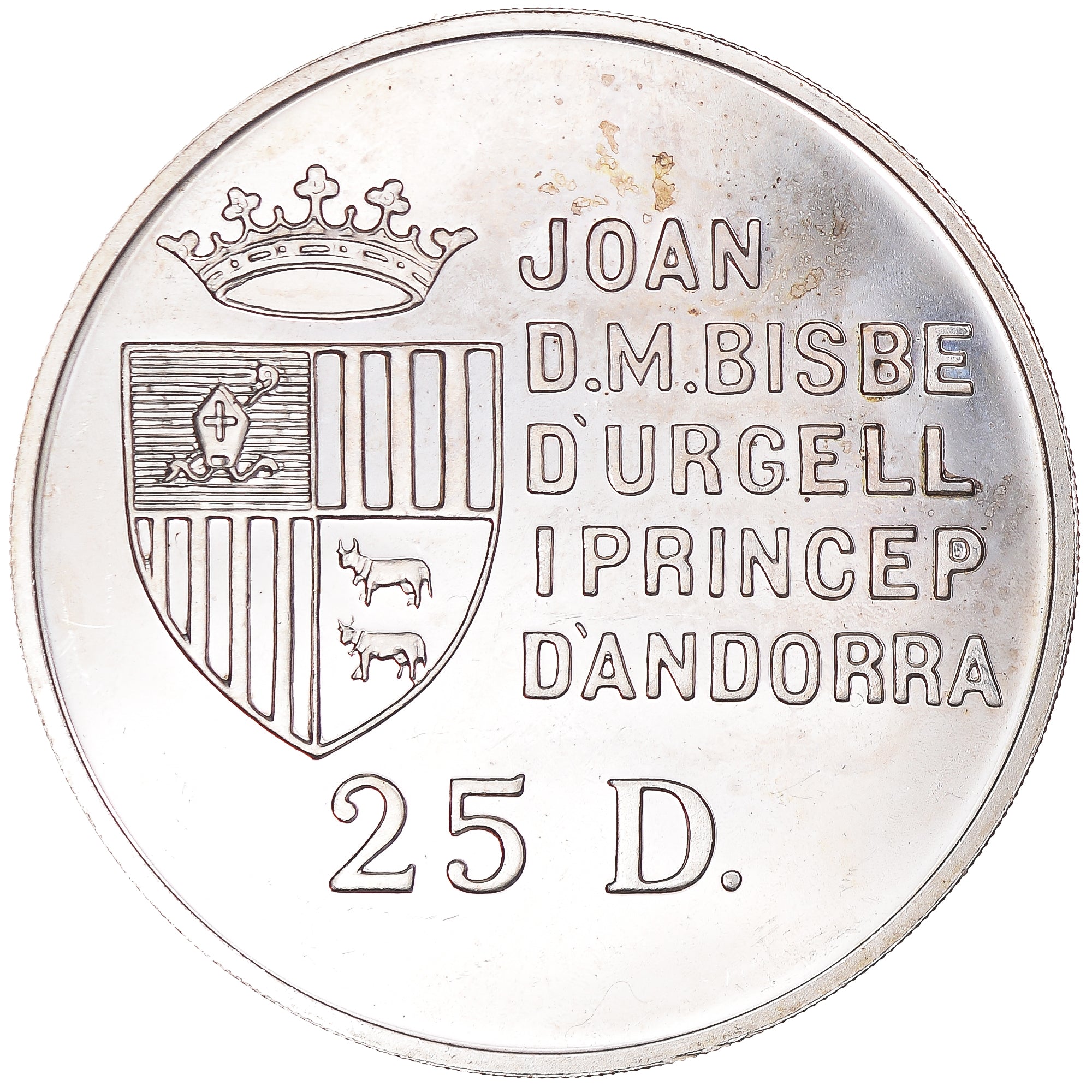 Coin, Andorra, 25 Diners, 1991, AU(55-58), Silver, KM:65