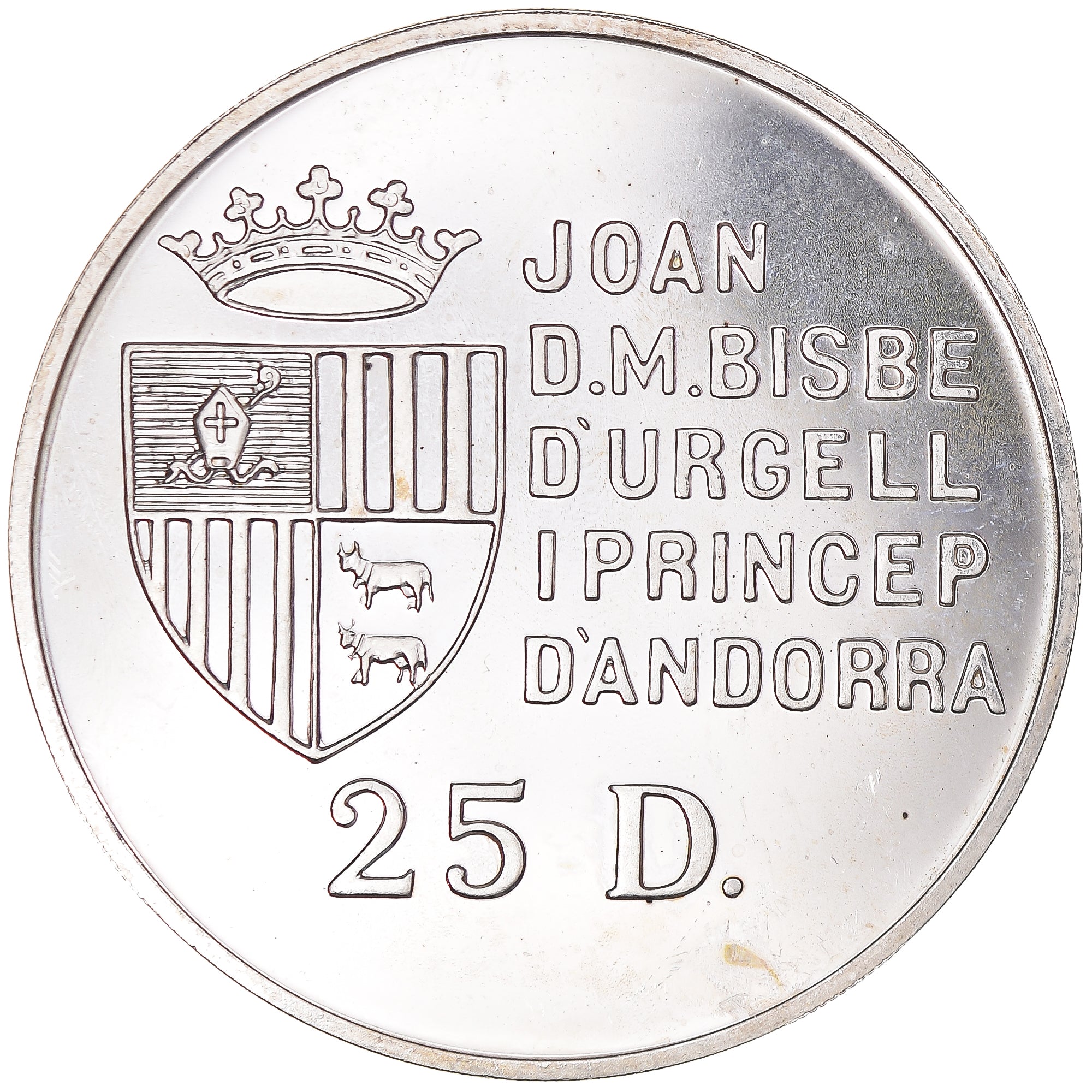 Coin, Andorra, 25 Diners, 1991, AU(55-58), Silver, KM:65