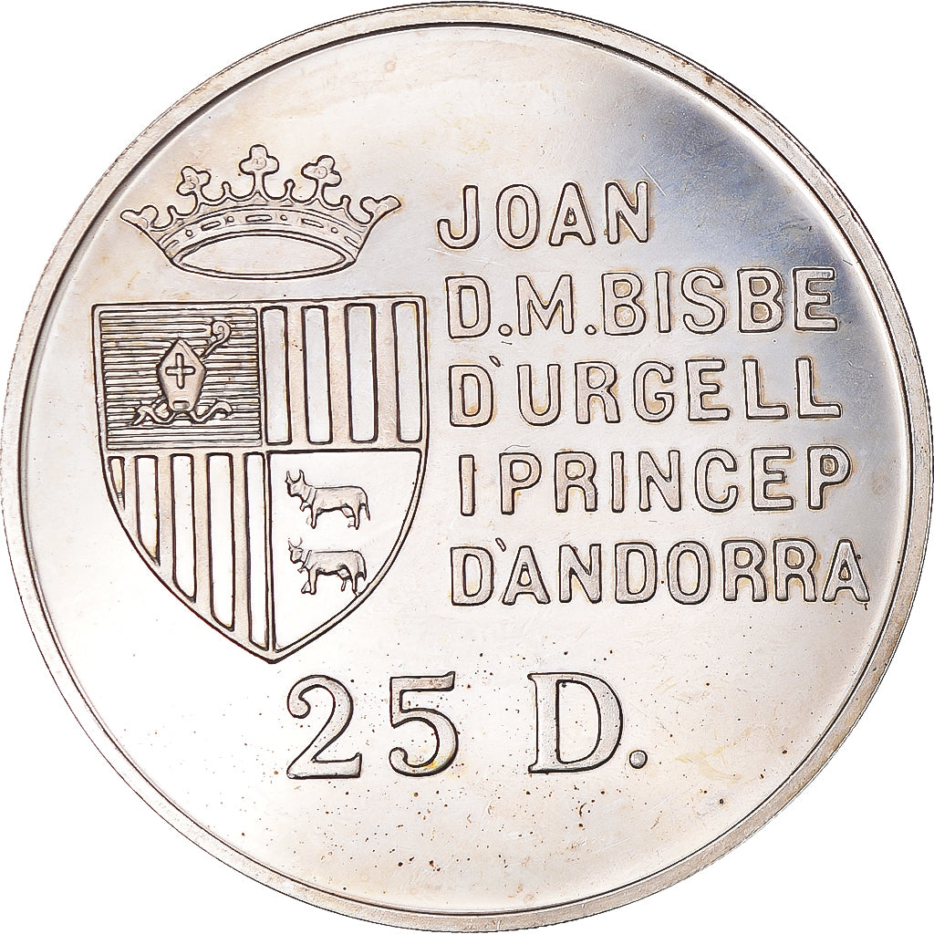 Moneta, Andorra, 25 Diners, 1991, SPL-, Argento, KM:65