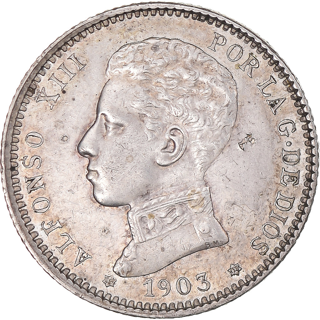 Moneda, España, Alfonso XIII, Peseta, 1903, Madrid, MBC+, Plata, KM:721