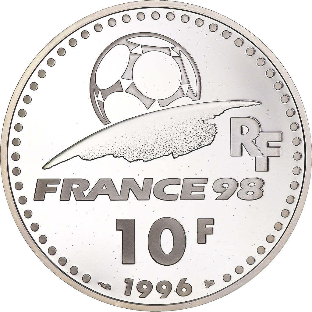 Moneda, Francia, Coupe du Monde 1998, 10 Francs, 1998, Paris, Proof, FDC, Plata