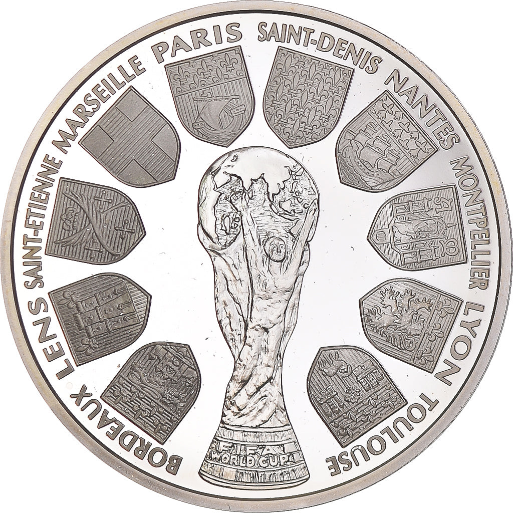 Moeda, França, Coupe du Monde 1998, 10 Francs, 1998, Paris, Proof, MS(65-70)