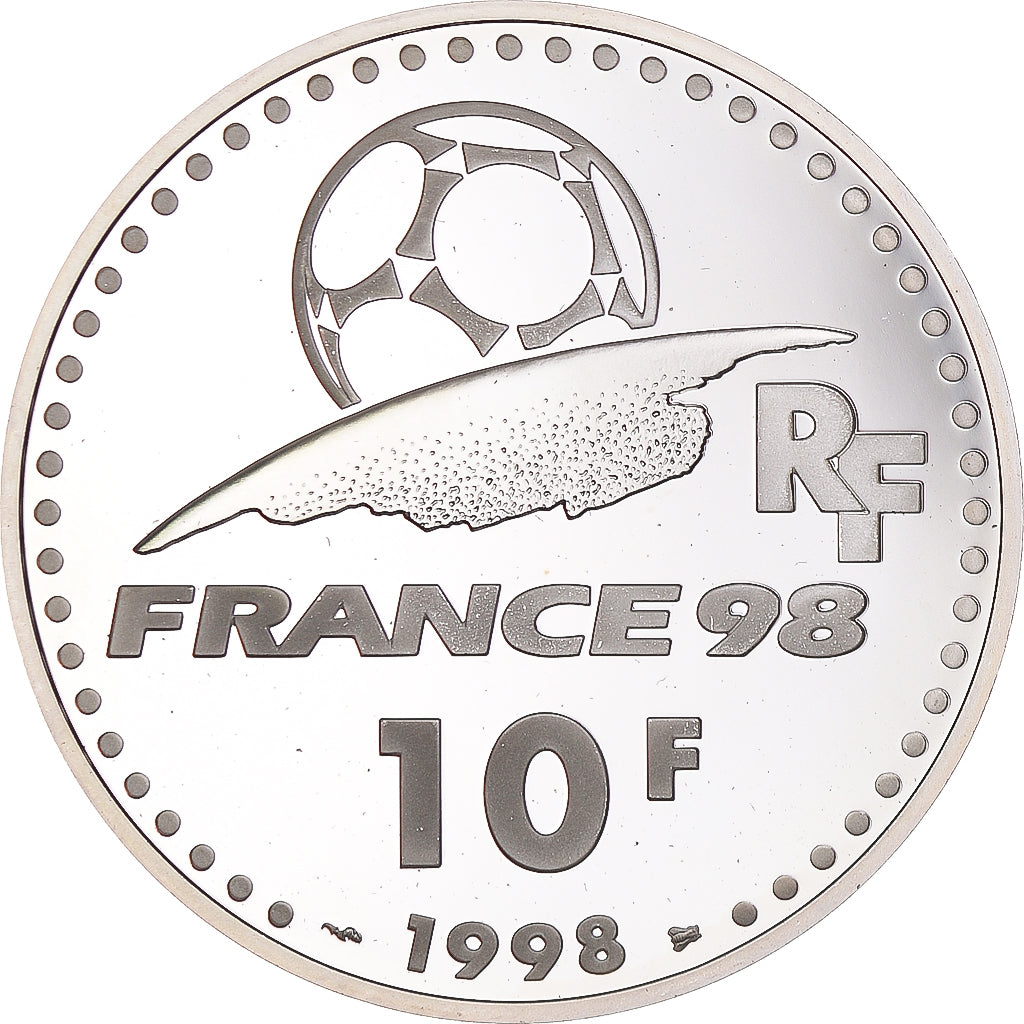 Moeda, França, Coupe du Monde 1998, 10 Francs, 1998, Paris, Proof, MS(65-70)
