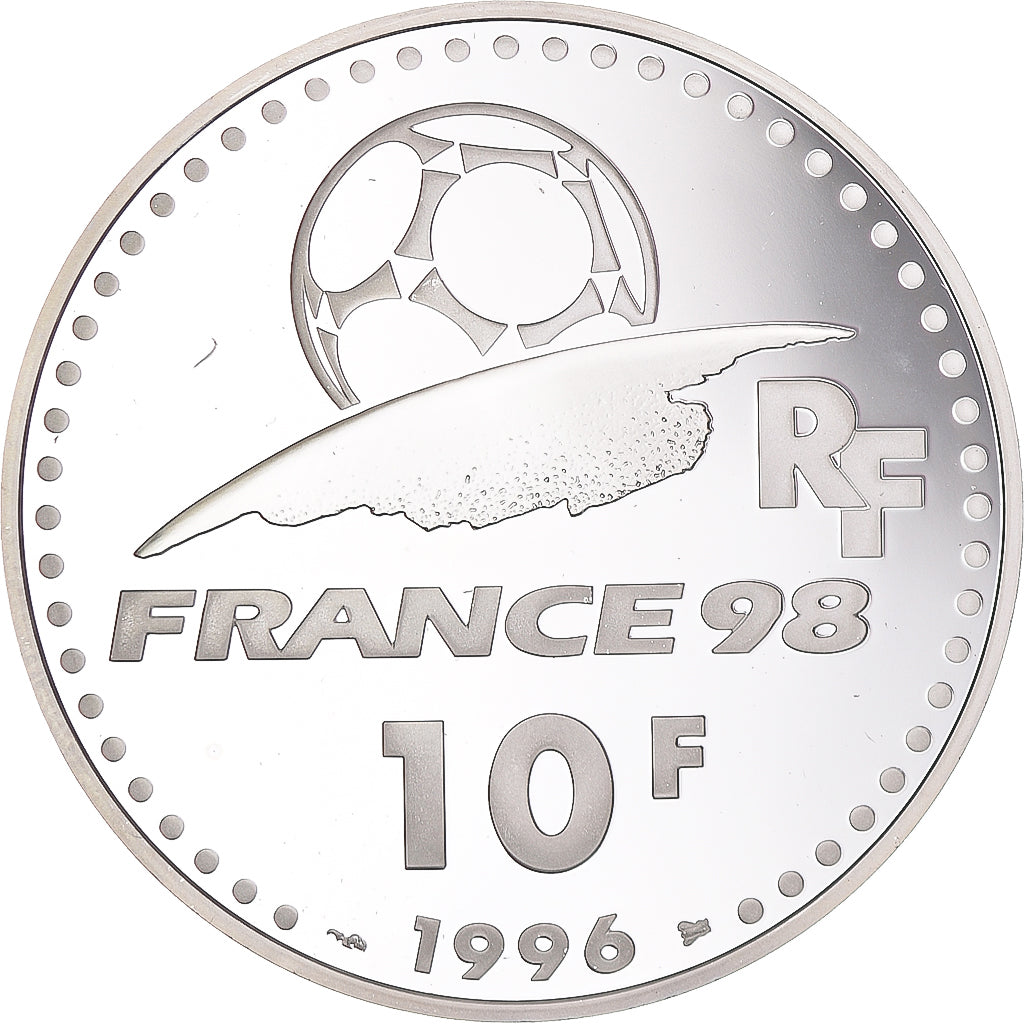 Moneda, Francia, Coupe du Monde 1998, 10 Francs, 1996, Paris, Proof, FDC, Plata