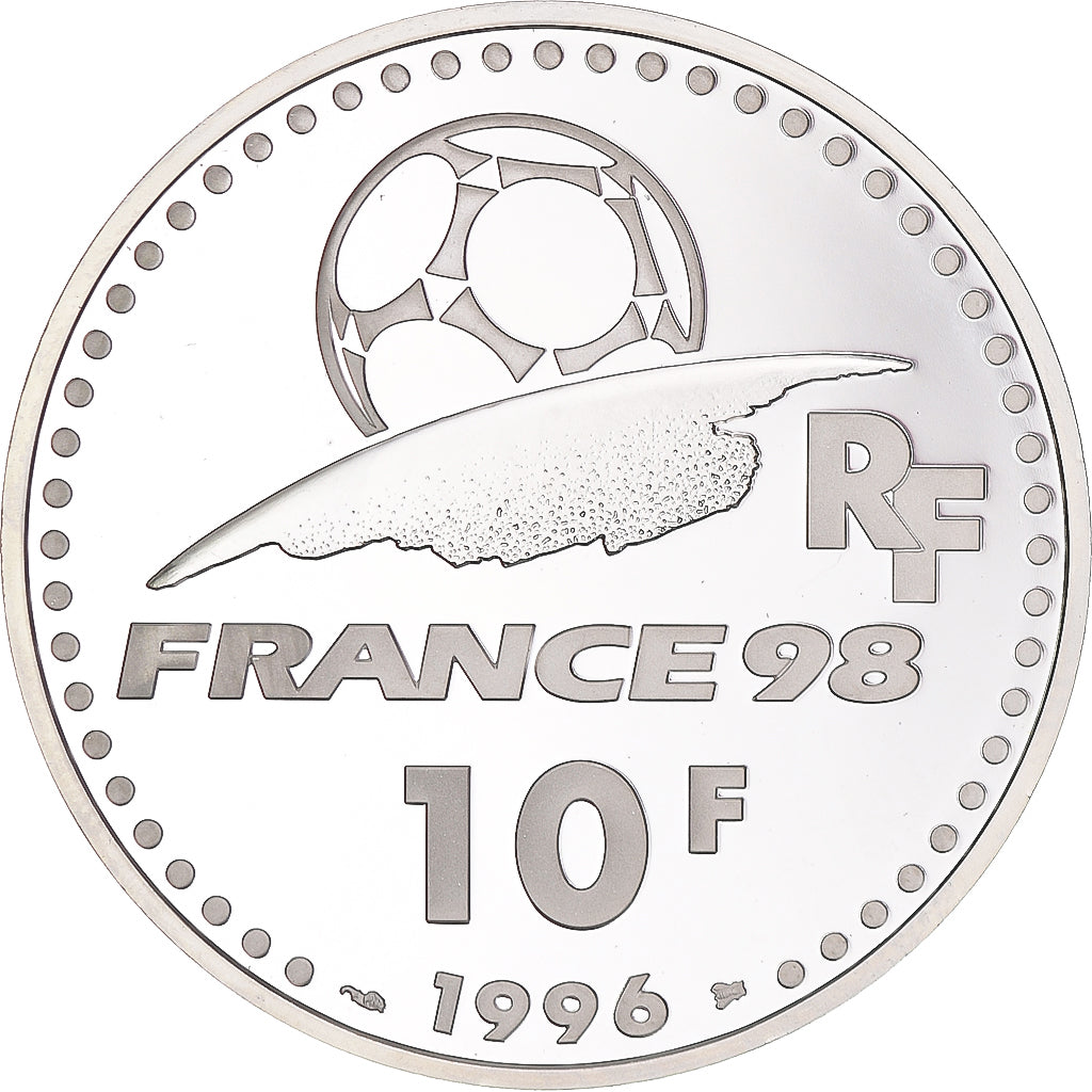 Moneda, Francia, Coupe du Monde 1998, 10 Francs, 1996, Paris, Proof, FDC, Plata