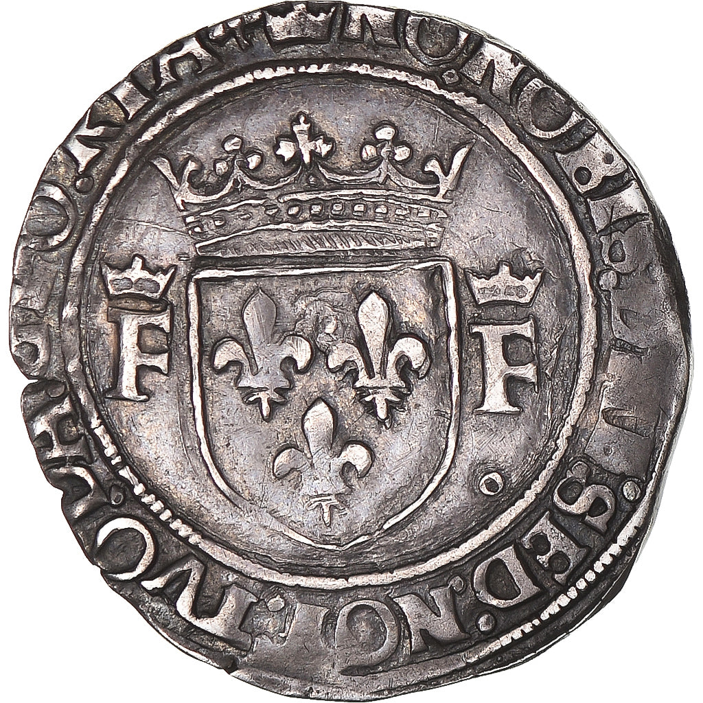 Moneta, Francia, François Ier, 1/2 Teston, 1515-1547, Lyon, Rare, BB+, Argento