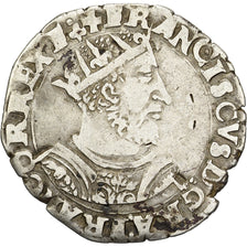 Francja, François Ier, 1/2 Teston, 1540-1547, Lyon, Srebro, VF(30-35)