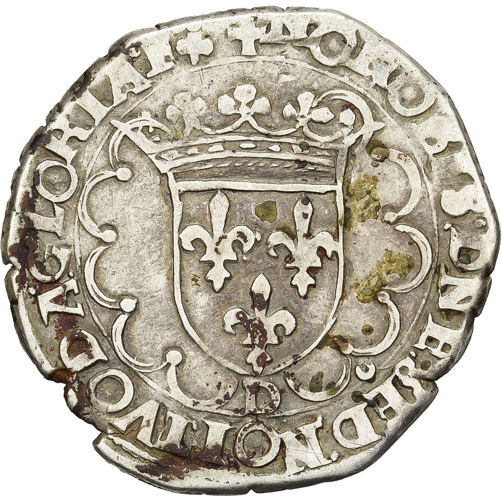 Francia, François Ier, 1/2 Teston, 1540-1547, Lyon, Plata, BC+, Gadoury:262