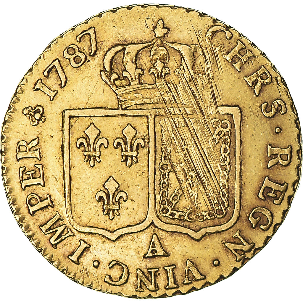 France, Louis XVI, Louis d'or à la tête nue, 1787, Paris, Gold, EF(40-45)