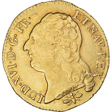France, Louis XVI, Louis d'or à la tête nue, 1786, Lyon, Gold, EF(40-45)