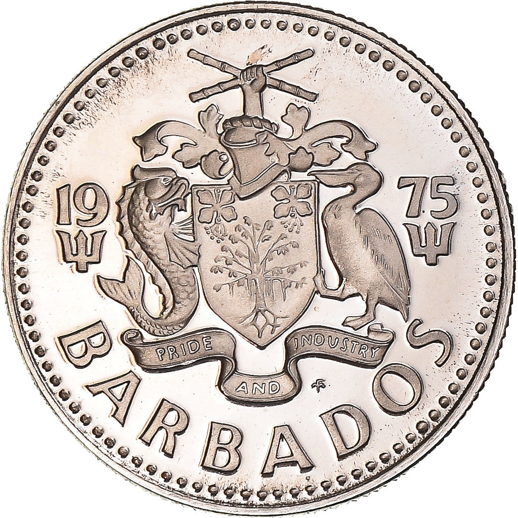 Moneta, Barbados, 10 Cents, 1975, Franklin Mint, Proof, FDC, Rame-nichel, KM:12
