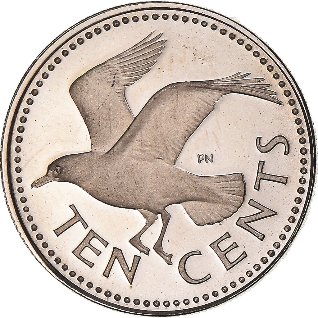 Moneta, Barbados, 10 Cents, 1975, Franklin Mint, Proof, FDC, Rame-nichel, KM:12