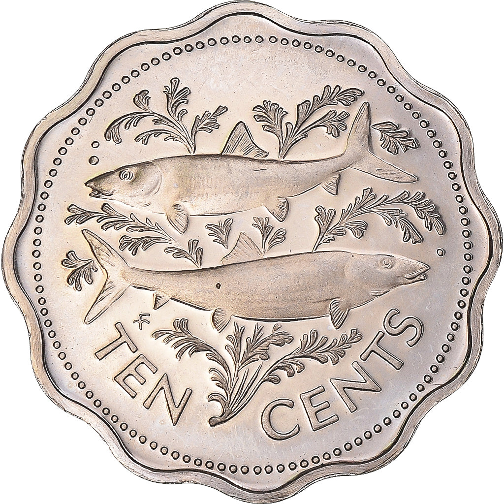 Coin, Bahamas, Elizabeth II, 10 Cents, 1977, Franklin Mint, U.S.A., Proof