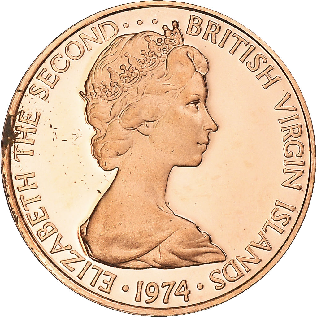 Coin, BRITISH VIRGIN ISLANDS, Elizabeth II, Cent, 1974, Franklin Mint, U.S.A.