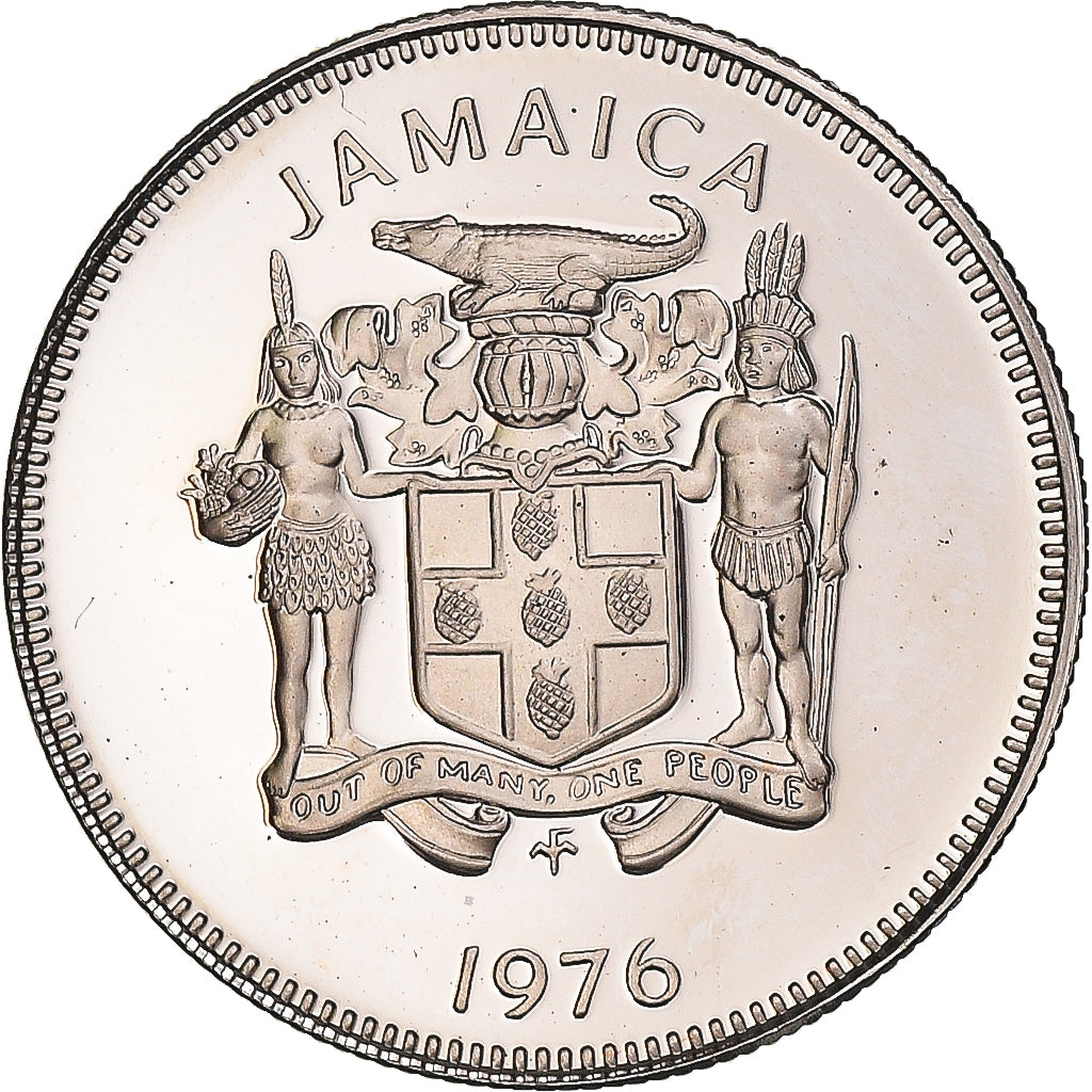 Coin, Jamaica, Elizabeth II, 5 Cents, 1976, Franklin Mint, USA, Proof
