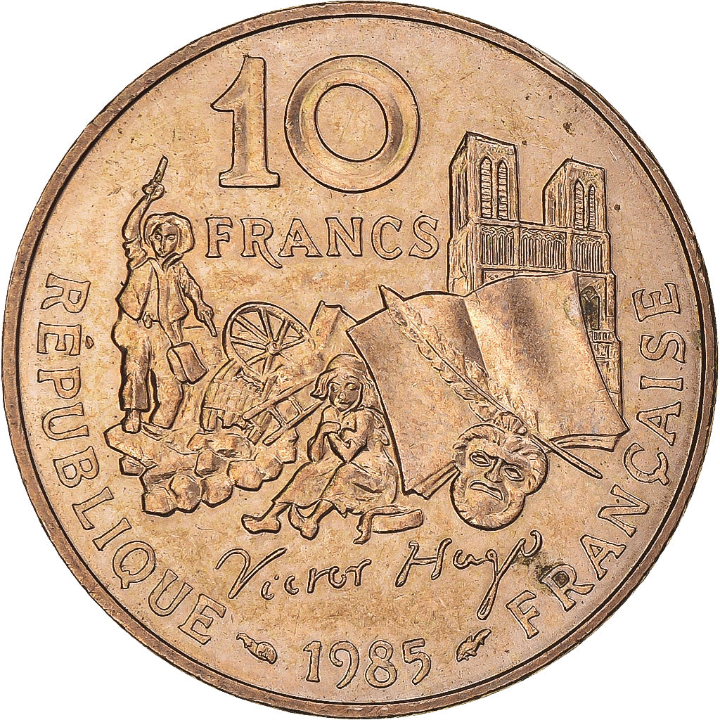 Moneta, Francia, Victor Hugo, 10 Francs, 1985, Paris, Tranche A, SPL-