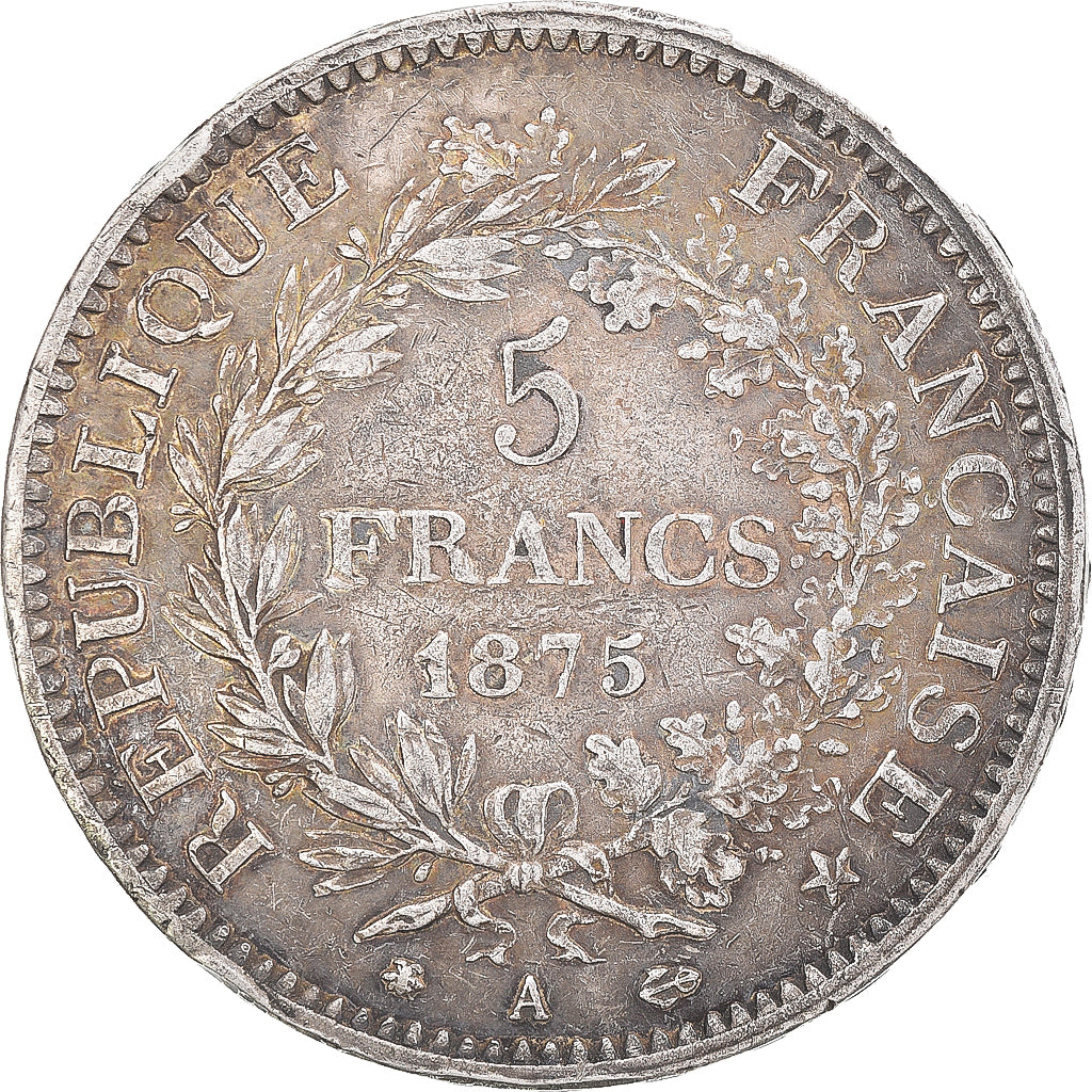 Moneda, Francia, Hercule, 5 Francs, 1875, Paris, MBC, Plata, KM:820.1