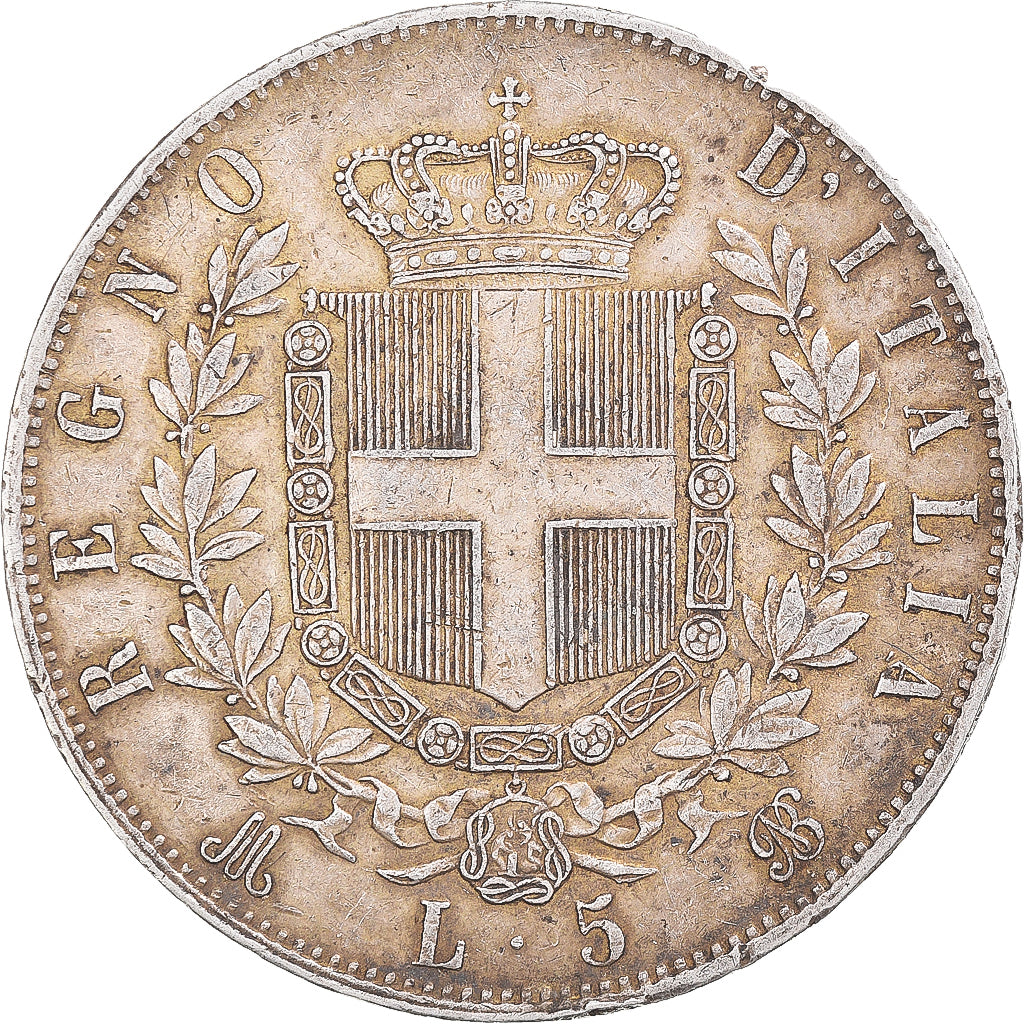 Moneta, Italia, Vittorio Emanuele II, 5 Lire, 1874, Milan, BB, Argento, KM:8.3