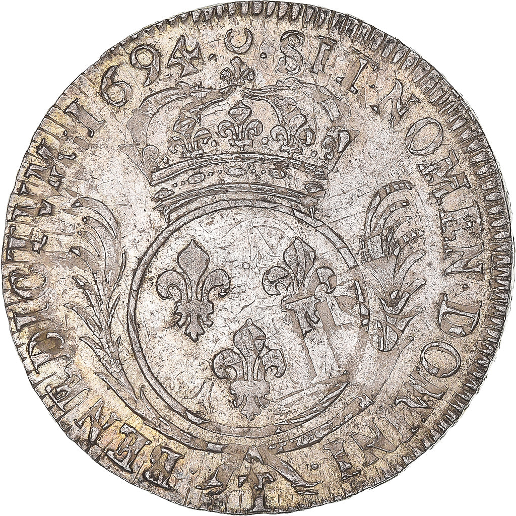 Münze, Frankreich, Louis XIV, Écu aux palmes, Ecu, 1694, Nantes, réformé