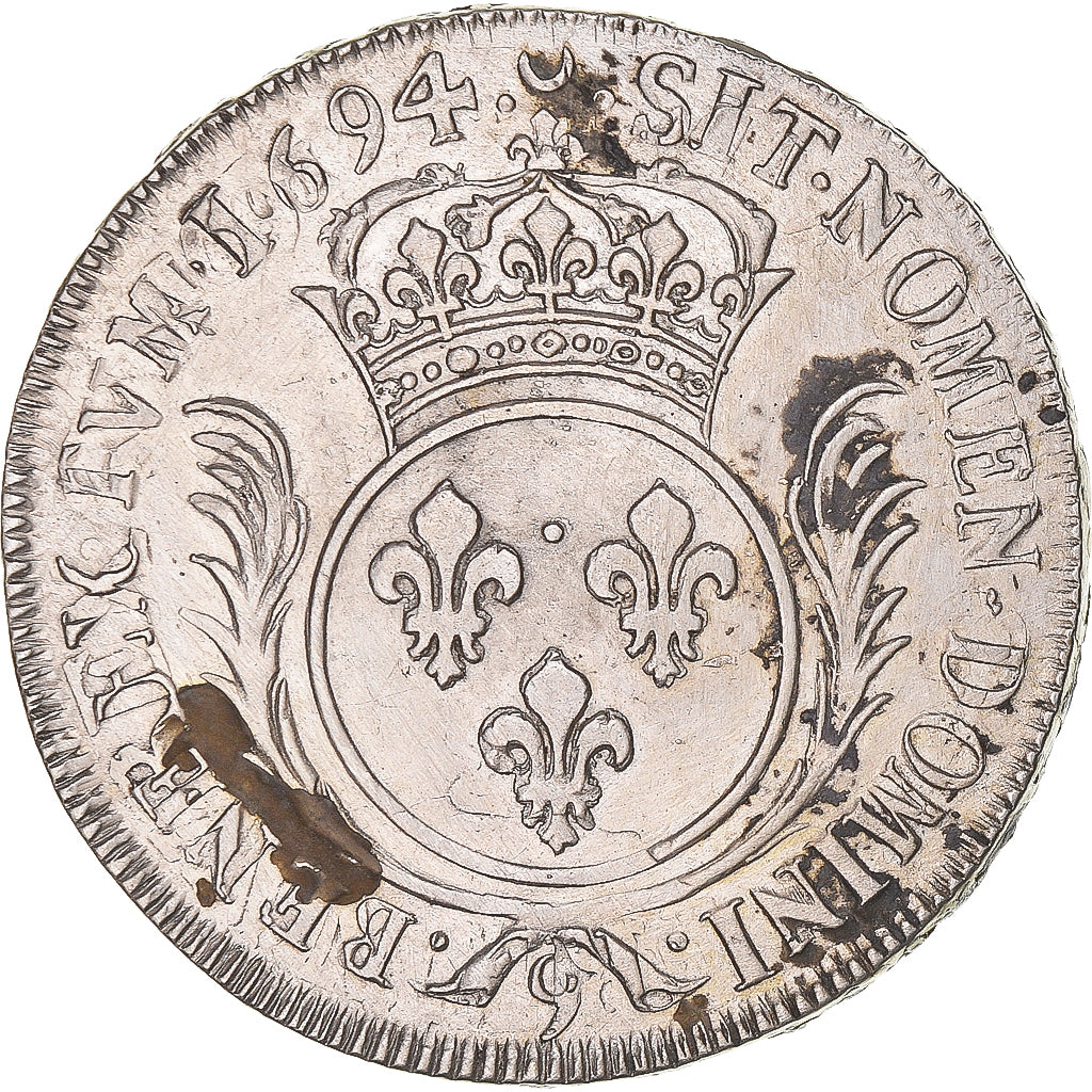 Münze, Frankreich, Louis XIV, Écu aux palmes, Ecu, 1694, Rennes, réformé