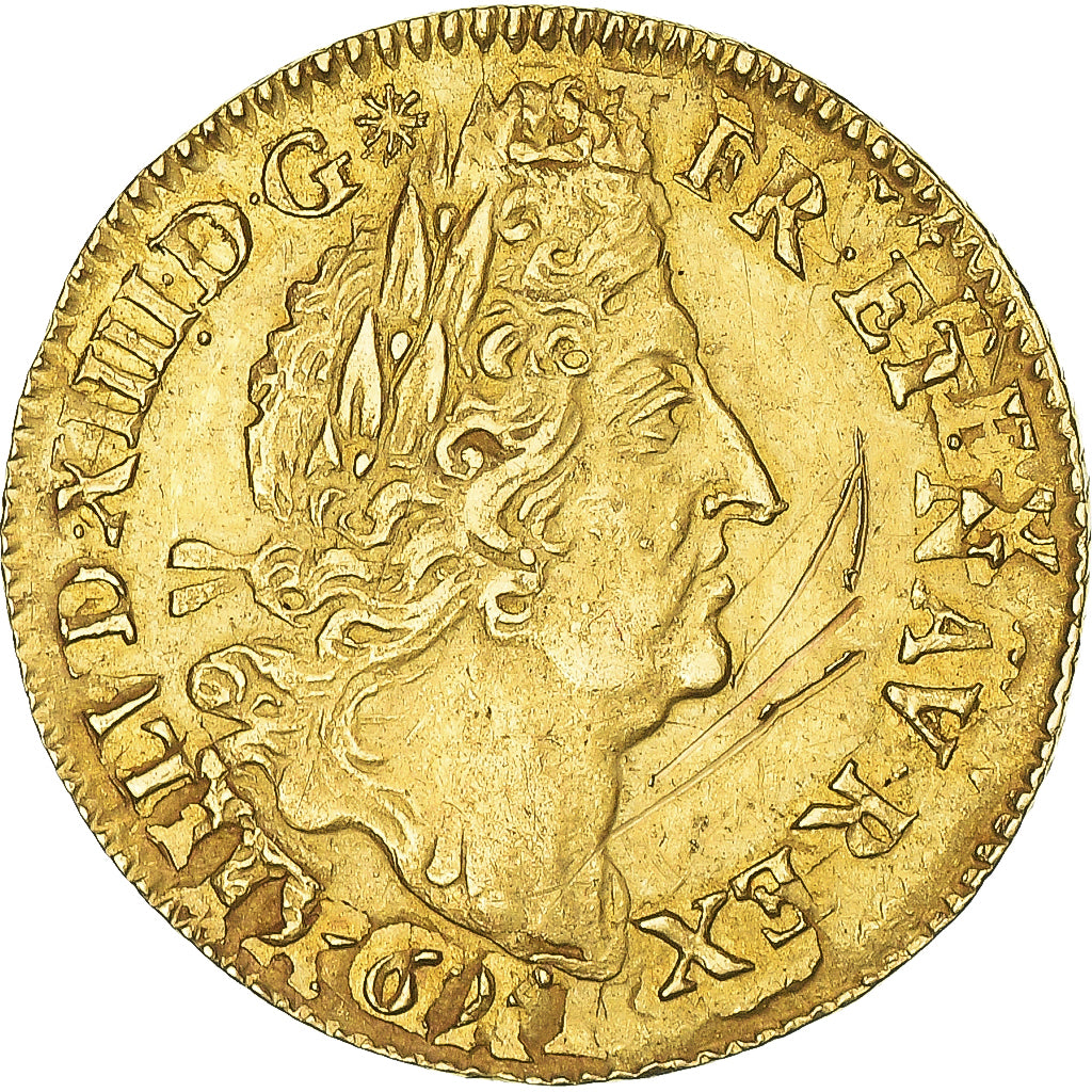 França, Louis XIV, Louis d'or au 4 L, 1694, Paris, reformed, Dourado
