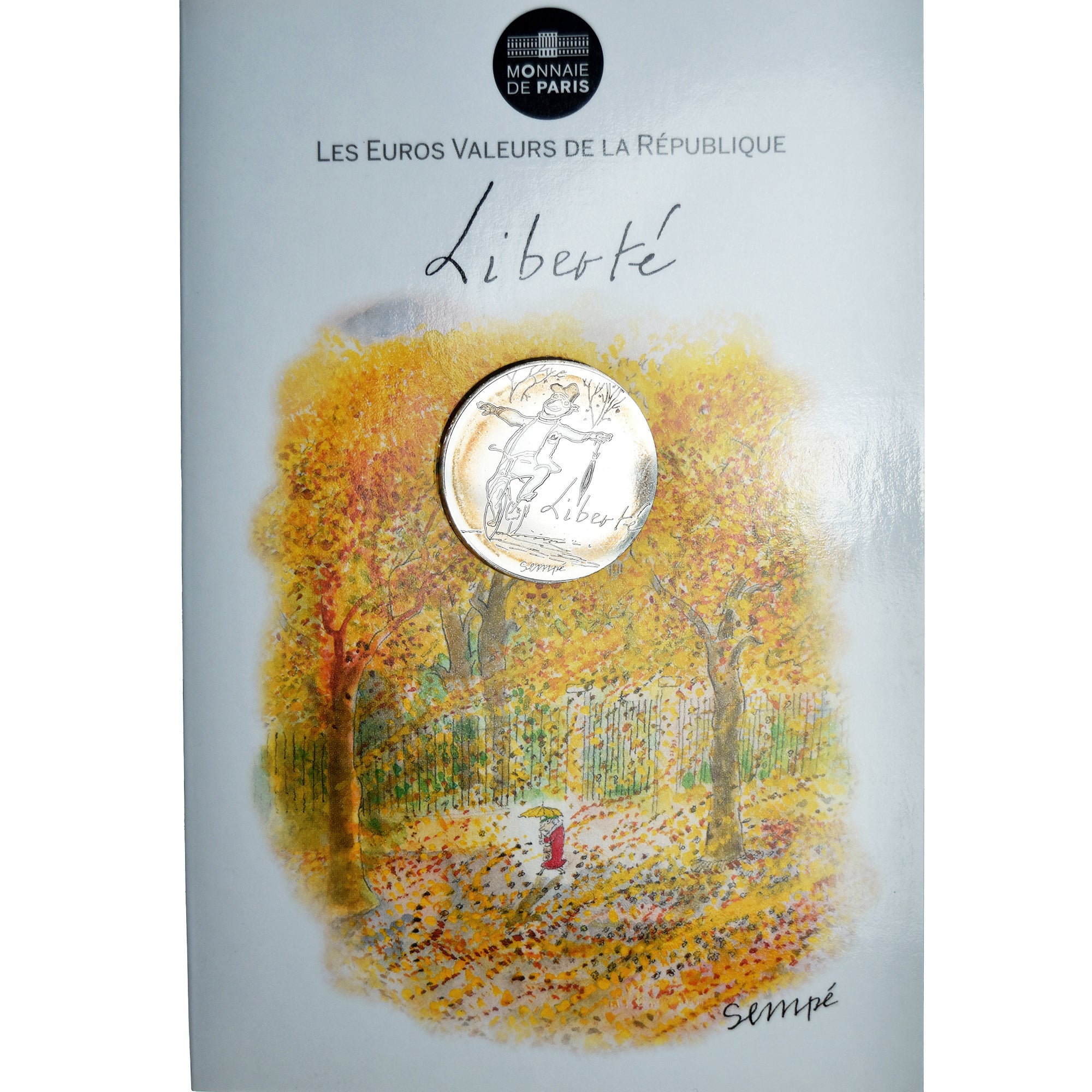 Frankrijk, 10 Euro, Monnaie de Paris, Sempé - Automne - Liberté, 2014, Monnaie