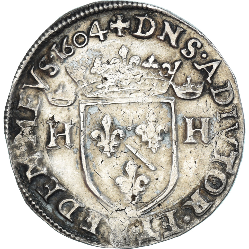 Munten, Frankrijk, Henri II de Montpensier, Teston, 1604, ZF+, Zilver