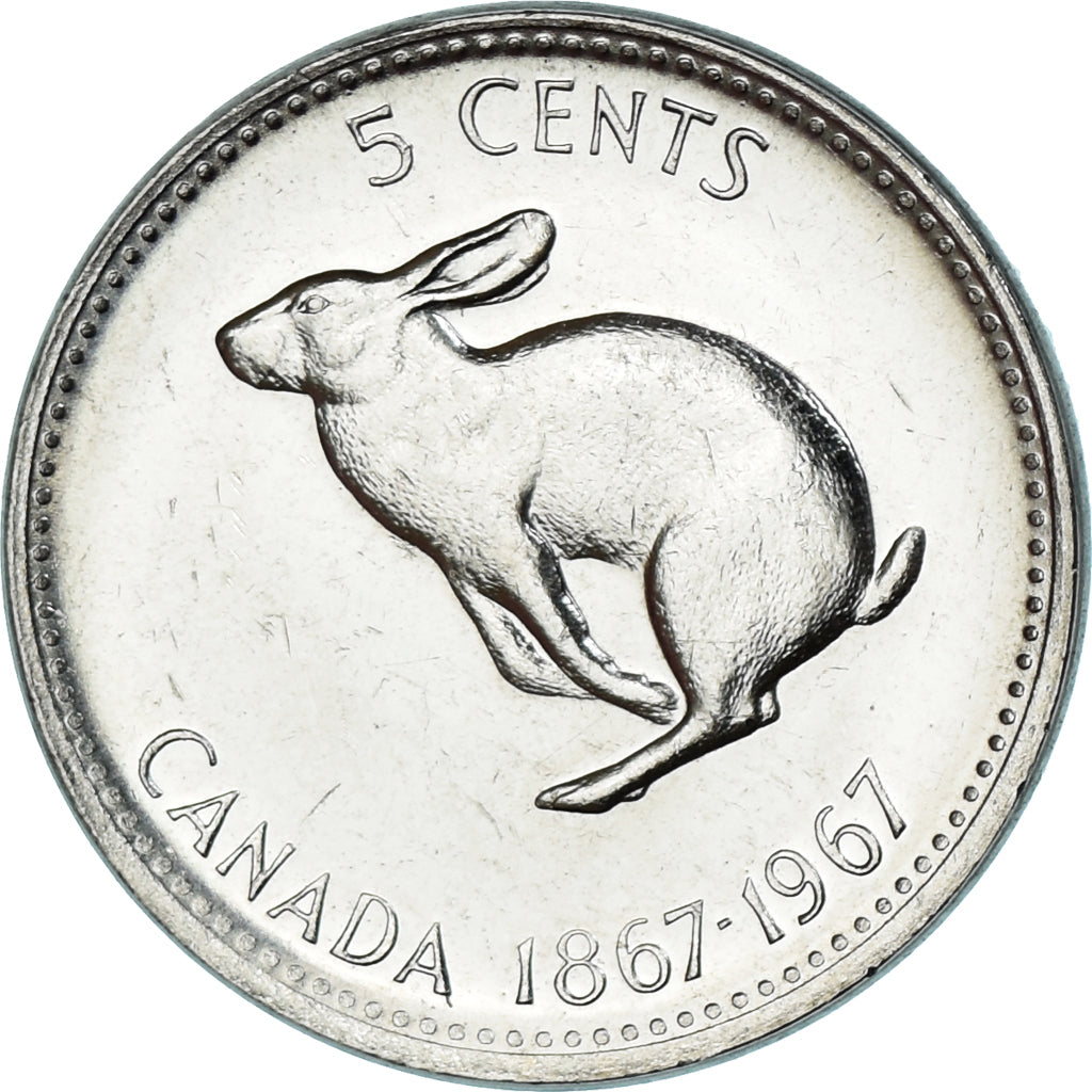 Coin, Canada, Elizabeth II, 5 Cents, 1867-1967, Royal Canadian Mint, Ottawa
