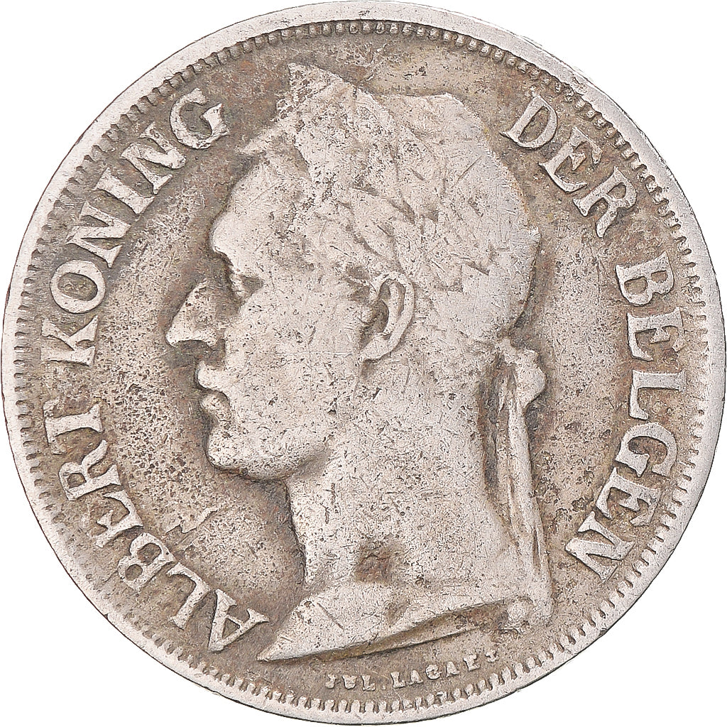 Coin, Belgian Congo, Albert I, Franc, 1924, VF(30-35), Copper-nickel, KM:21