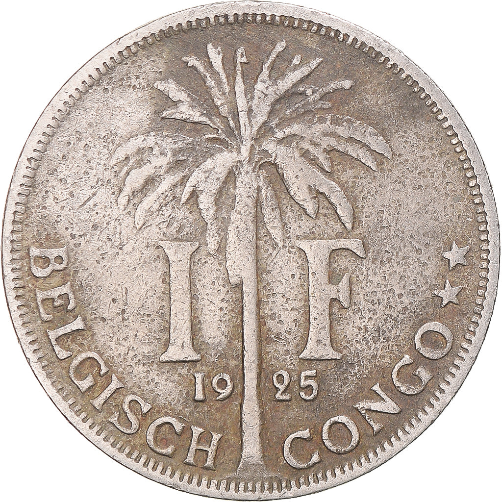 Coin, Belgian Congo, Albert I, Franc, 1925, VF(30-35), Copper-nickel, KM:21