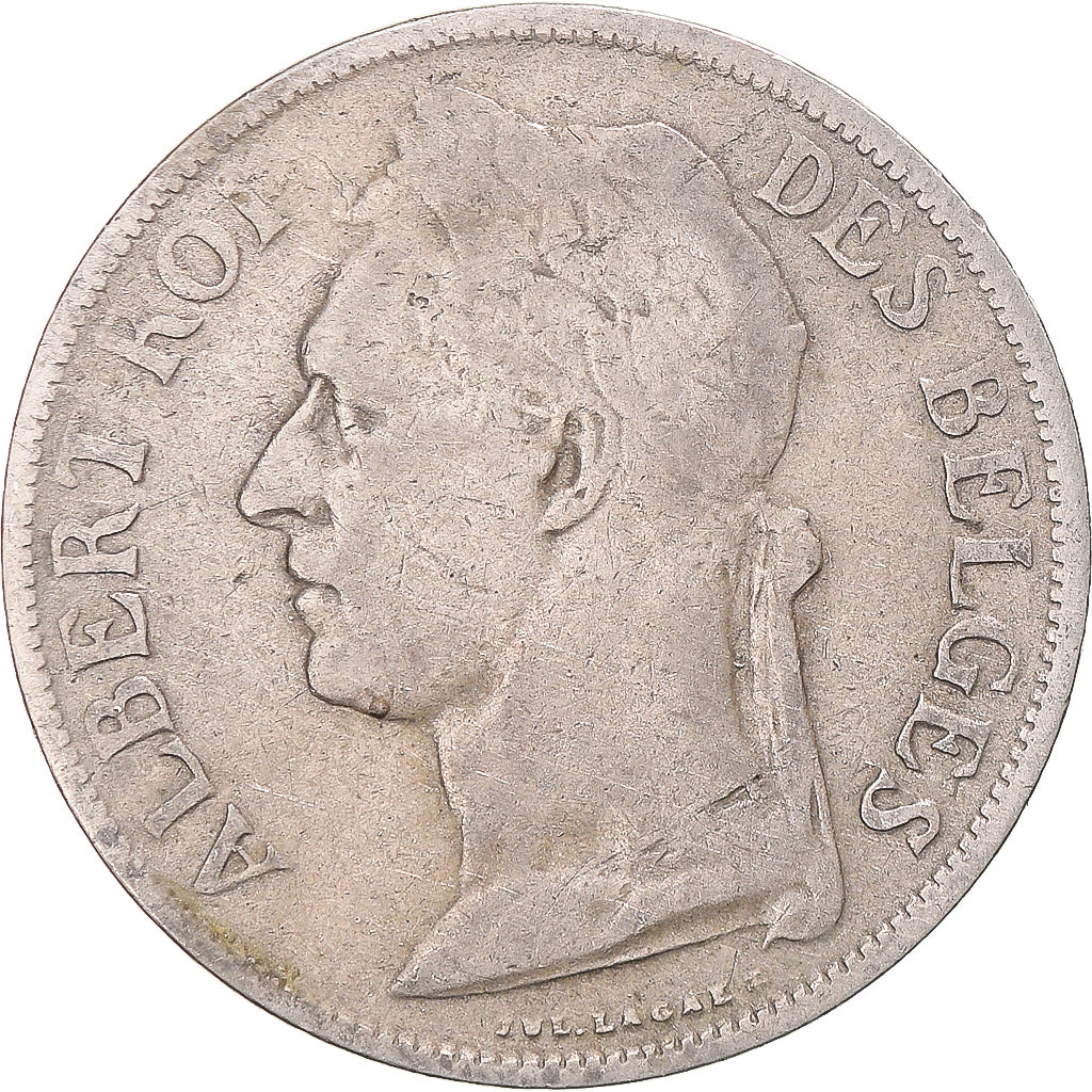 Coin, Belgian Congo, Albert I, Franc, 1925, VF(30-35), Copper-nickel, KM:20
