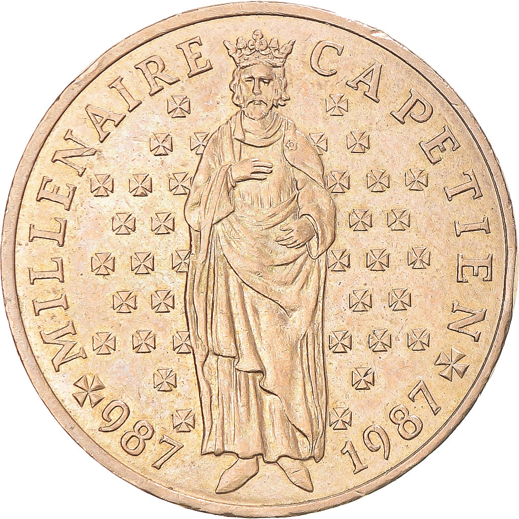 Munten, Frankrijk, Hugues Capet, 10 Francs, 1987, Pessac, PR, Nickel-Bronze