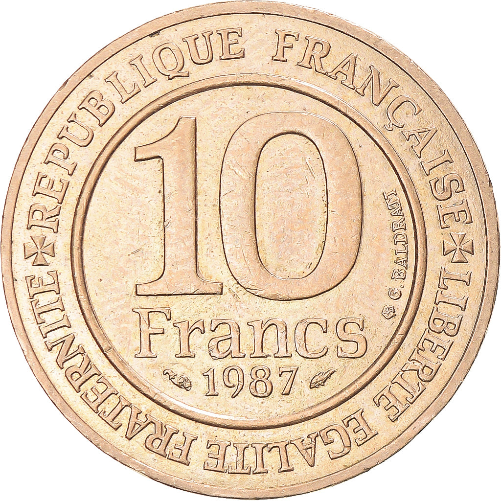 Munten, Frankrijk, Hugues Capet, 10 Francs, 1987, Pessac, PR, Nickel-Bronze