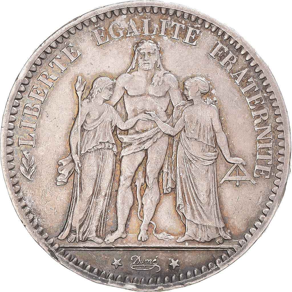 Coin, France, Hercule, 5 Francs, 1878, Bordeaux, AU(50-53), Silver, KM:820.2