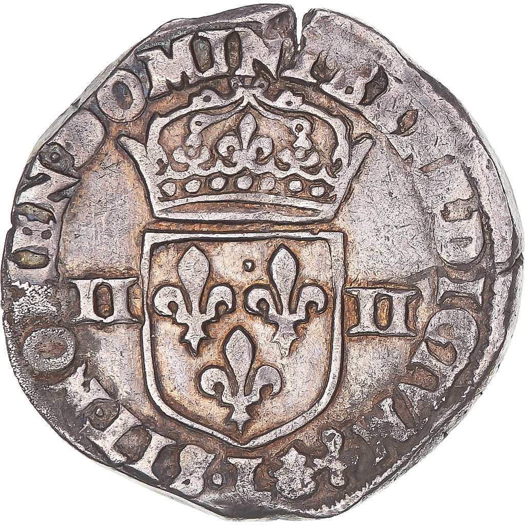 Monnaie, France, Henri IV, 1/4 d'écu à la croix feuillue de face, 1592