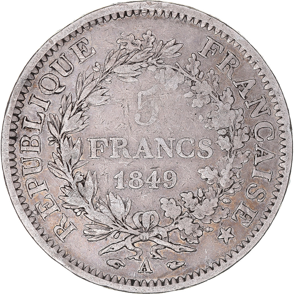 Coin, France, Hercule, 5 Francs, 1849, Paris, VF(30-35), Silver, KM:756.1