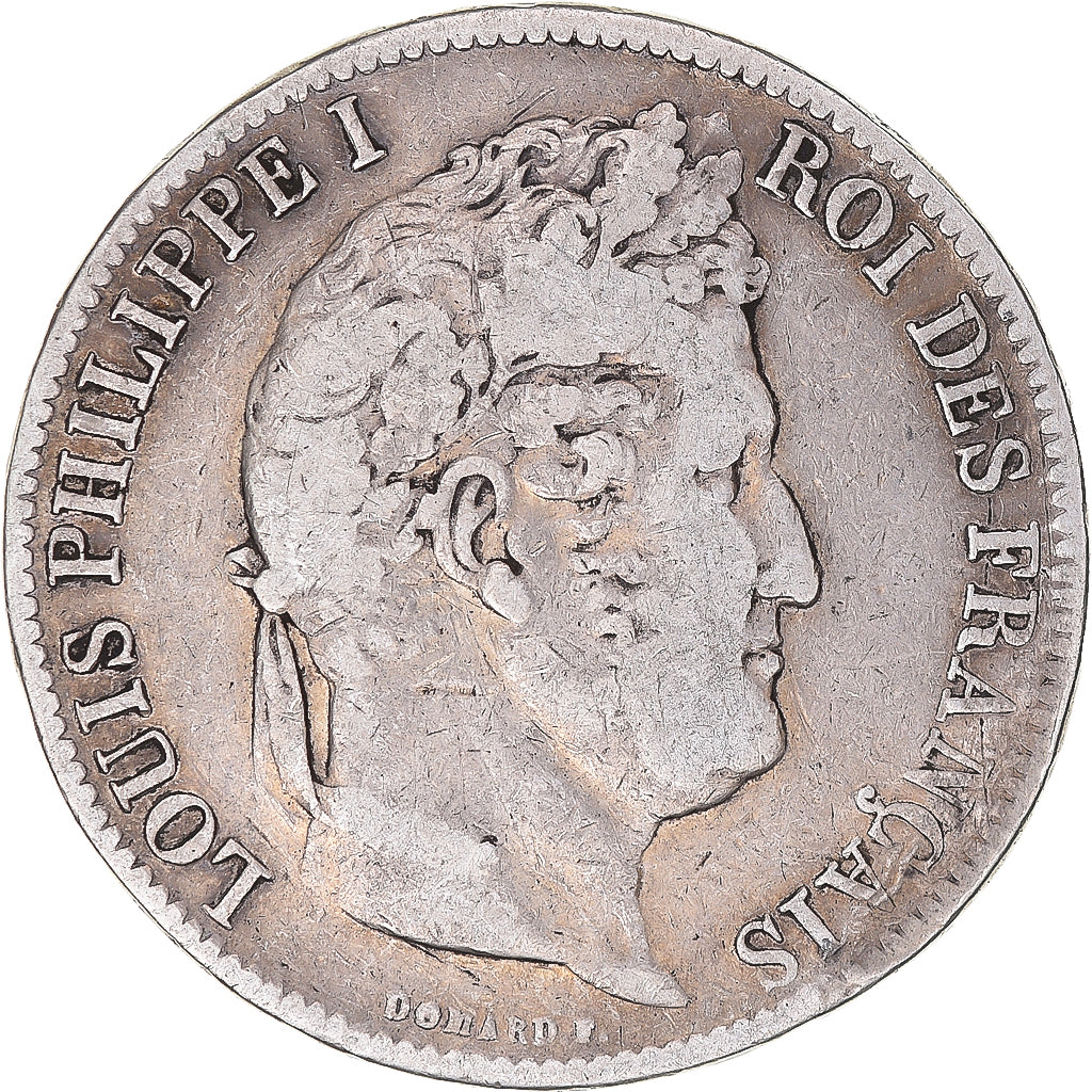 Moneta, Francia, Louis-Philippe, 5 Francs, 1831, Lille, MB+, Argento, KM:745.13