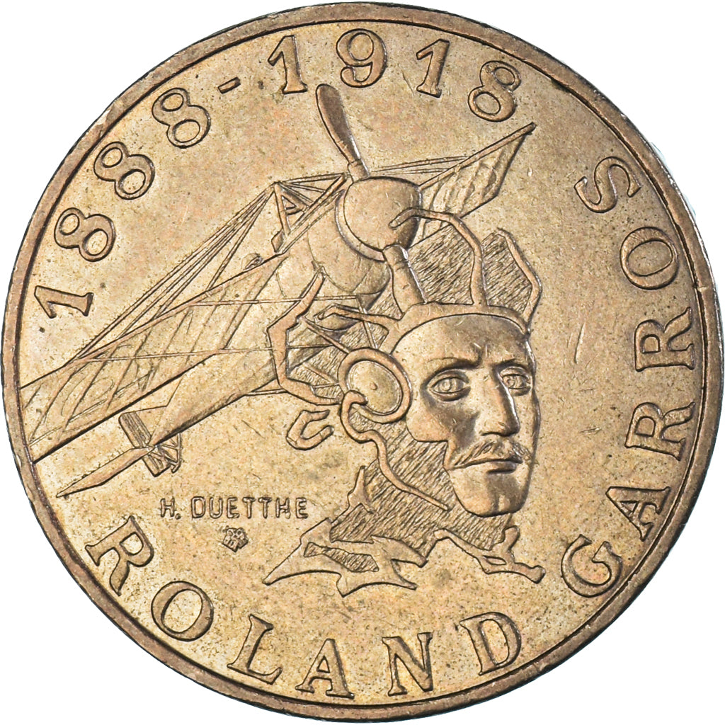 Monnaie, France, Roland Garros, 10 Francs, 1988, Tranche B, TTB+