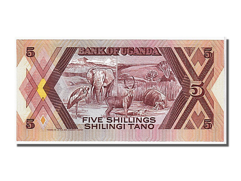 Banconote, Uganda, 5 Shillings, 1987, FDS