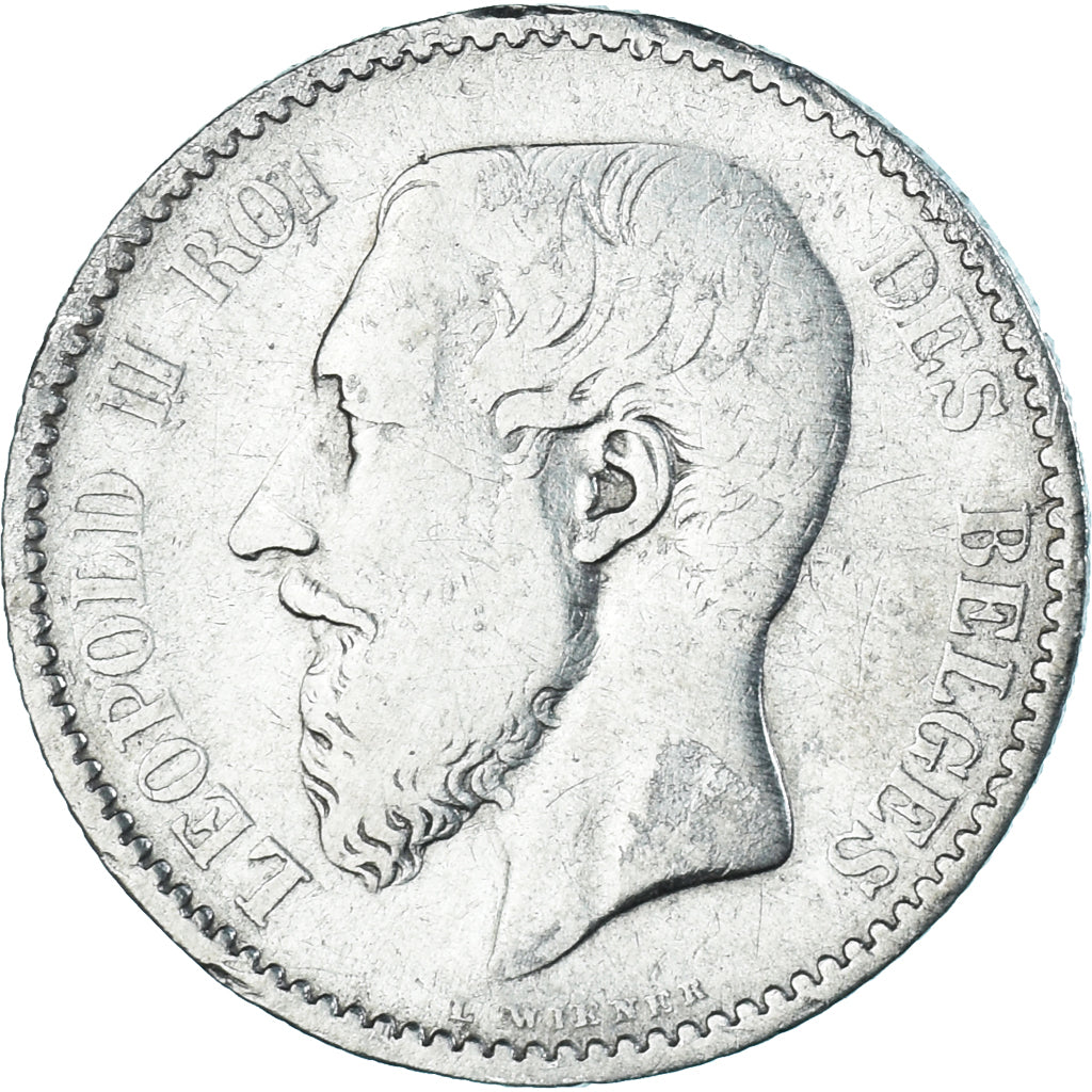 Coin, Belgium, Leopold II, Franc, 1886, Brussels, VF(20-25), Silver, KM:29.1