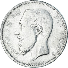 Coin, Belgium, Leopold II, Franc, 1886, Brussels, VF(20-25), Silver, KM:29.1
