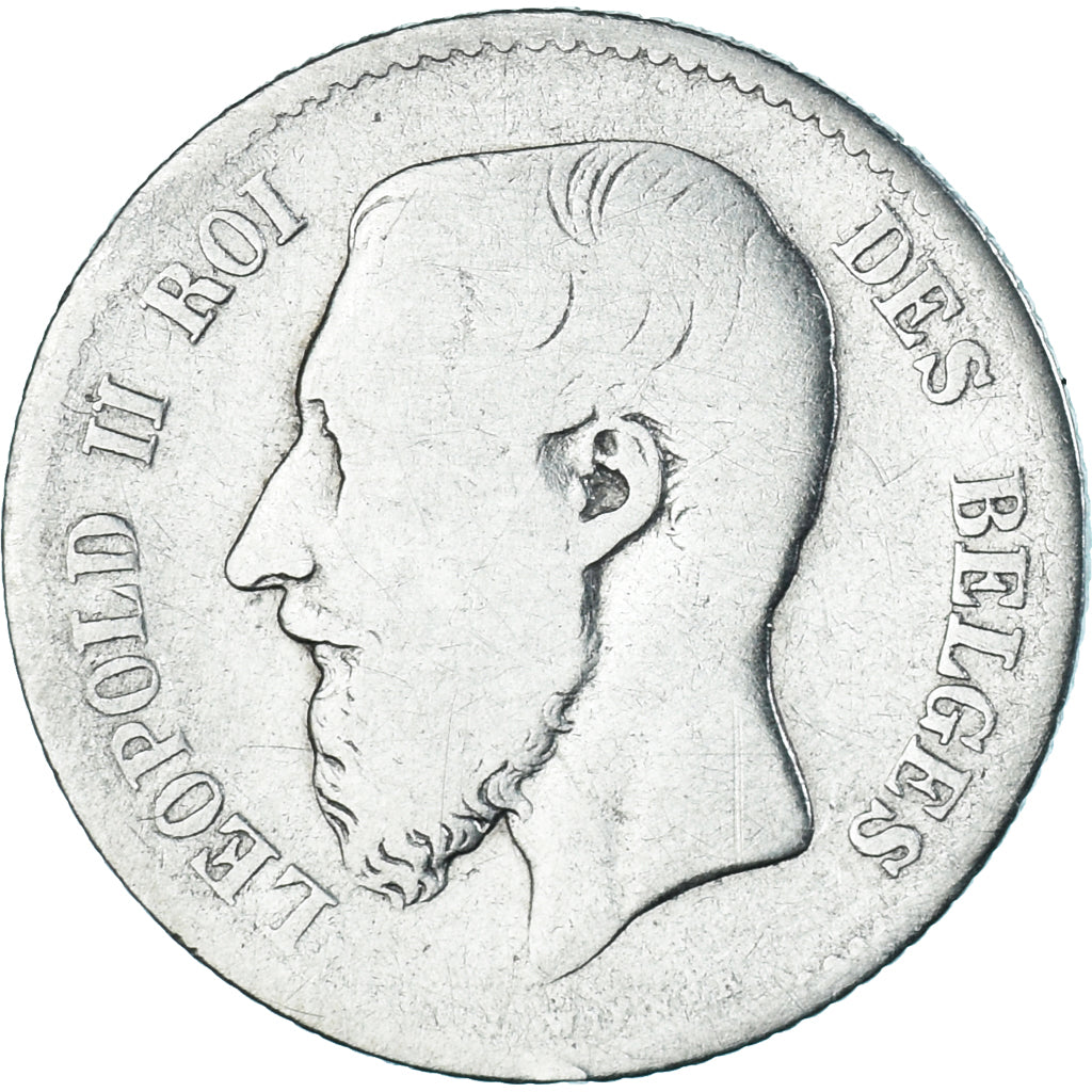 Coin, Belgium, Leopold II, Franc, 1867, Brussels, VF(20-25), Silver, KM:28.1
