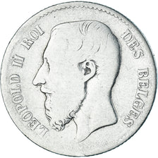 Coin, Belgium, Leopold II, Franc, 1867, Brussels, VF(20-25), Silver, KM:28.1