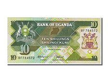 Billet, Uganda, 10 Shillings, 1987, NEUF