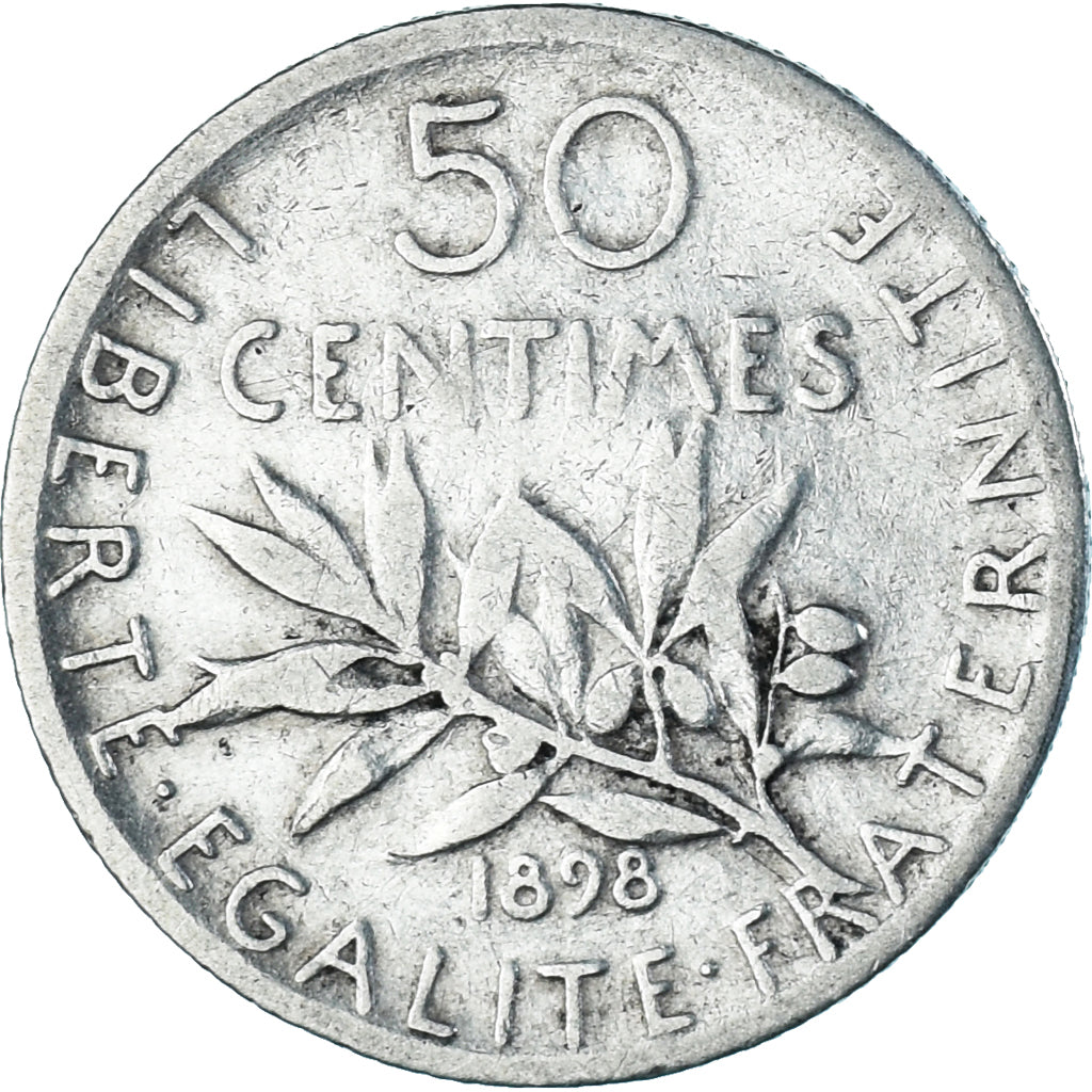Monnaie, France, Semeuse, 50 Centimes, 1898, Paris, TB, Argent, Gadoury:420