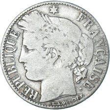 Moeda, França, Cérès, Franc, 1872, Bordeaux, F(12-15), Prata, KM:822.2
